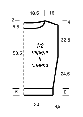 Ворот лодочка спицами схема